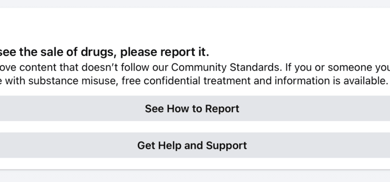 If you see the sale of drugs, please report it