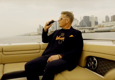 Jürgen Bickel smoking cannabis on a boat